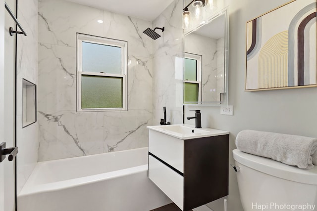 539 S Plum Grove Rd, Palatine, IL 60067 - bathroom featuring toilet, vanity, and shower / tub combination