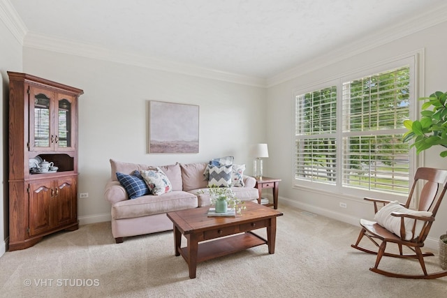 76 Landon Cir, Wheaton, IL 60189 - living area featuring ornamental molding and light carpet