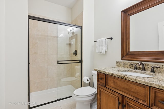 76 Landon Cir, Wheaton, IL 60189 - full bathroom with vanity, a shower stall, and tile patterned floors