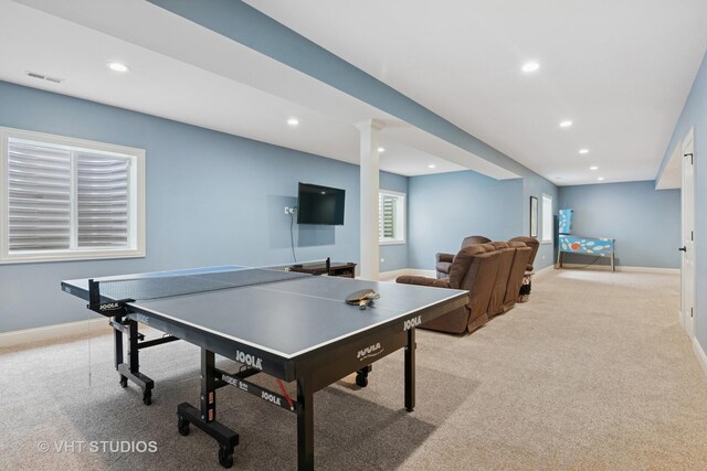 76 Landon Cir, Wheaton, IL 60189 - playroom featuring light carpet and recessed lighting