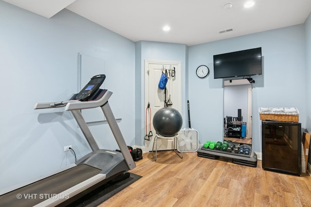 76 Landon Cir, Wheaton, IL 60189 - workout area with light wood-style floors and recessed lighting