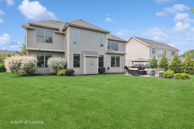 76 Landon Cir, Wheaton, IL 60189 - rear view of house with an outdoor living space, a patio, and a gazebo
