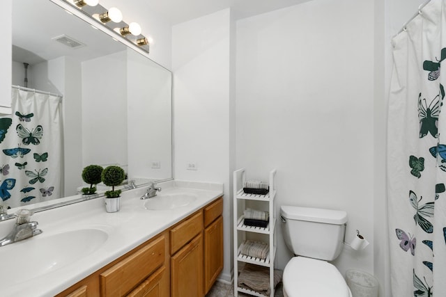 6941 Brightwater Dr, Fox Lake, IL 60020 - bathroom featuring double vanity and a shower with shower curtain