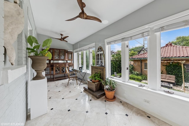 1141 N Ridgeland Ave, Oak Park, IL 60302 - sunroom with vaulted ceiling and tile patterned flooring