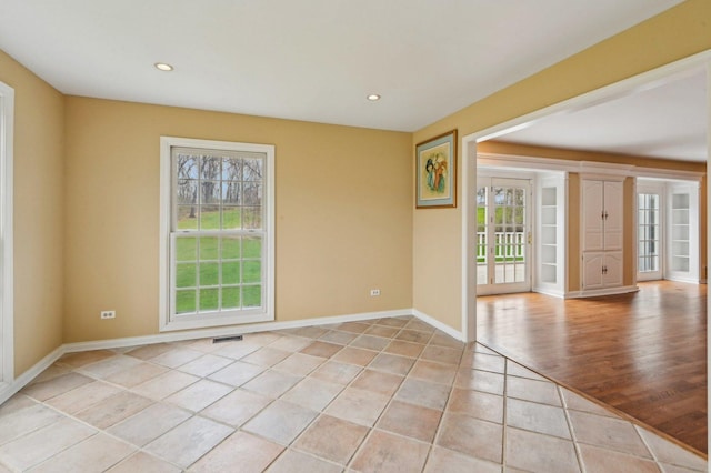 21956 N Hickory Hill Dr, Kildeer, IL 60047 - spare room with light tile patterned floors, baseboards, and recessed lighting