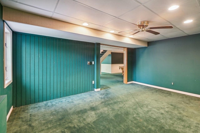 21956 N Hickory Hill Dr, Kildeer, IL 60047 - unfurnished room with carpet flooring, baseboards, recessed lighting, and a drop ceiling