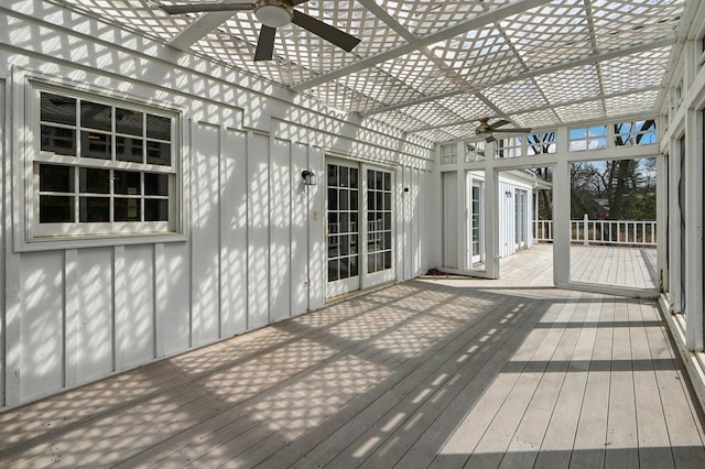 21956 N Hickory Hill Dr, Kildeer, IL 60047 - wooden terrace with a ceiling fan and a pergola