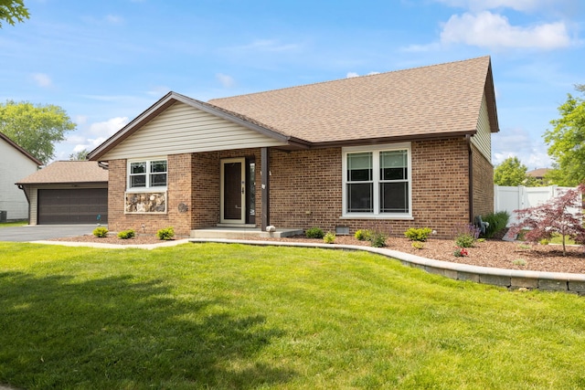 16906 Grissom Dr, Tinley Park, IL 60477 - ranch-style house with brick siding, a shingled roof, and driveway