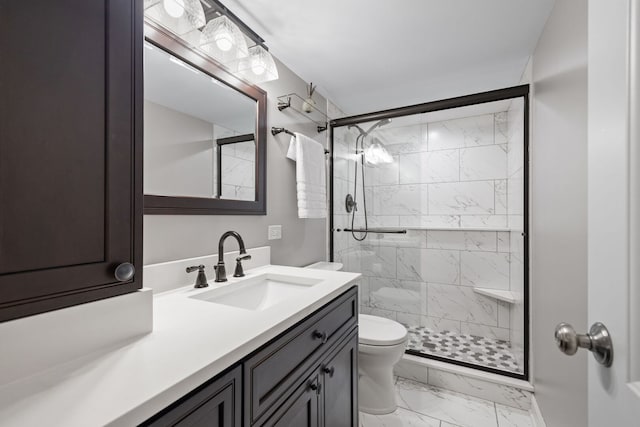 16906 Grissom Dr, Tinley Park, IL 60477 - full bath featuring marble finish floors, toilet, vanity, and a shower stall