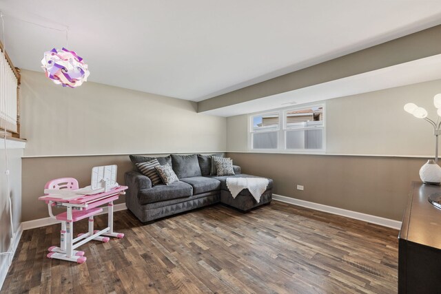 16906 Grissom Dr, Tinley Park, IL 60477 - living room featuring wood finished floors and baseboards