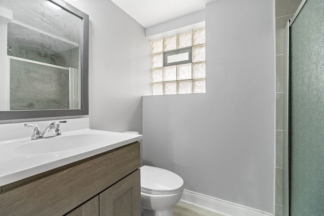 15240 Woodlawn Ave, Dolton, IL 60419 - bathroom with toilet, vanity, and a shower with shower door