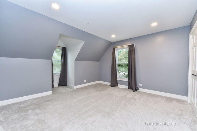 631 S Whispering Hills Dr, Naperville, IL 60540 - additional living space with carpet, lofted ceiling, and recessed lighting