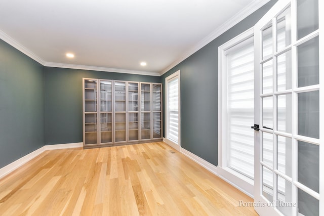 631 S Whispering Hills Dr, Naperville, IL 60540 - unfurnished room featuring wood finished floors, crown molding, and recessed lighting