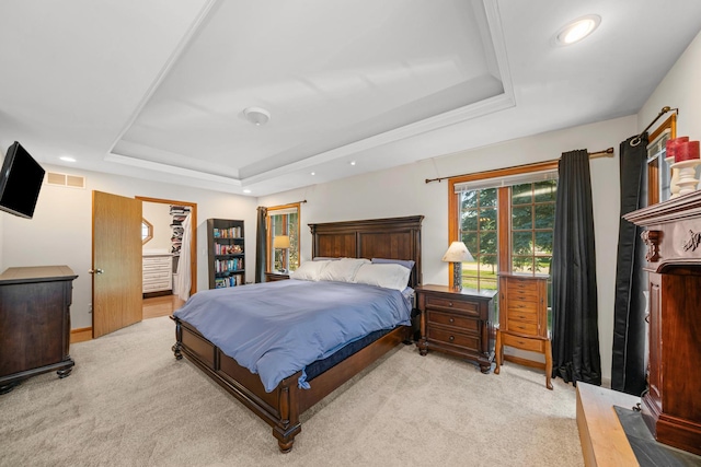 28 Lions Rd, Sandwich, IL 60548 - bedroom featuring a tray ceiling, carpet flooring, and recessed lighting