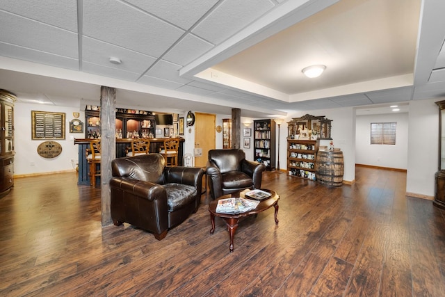 28 Lions Rd, Sandwich, IL 60548 - living area with wood finished floors and bar area