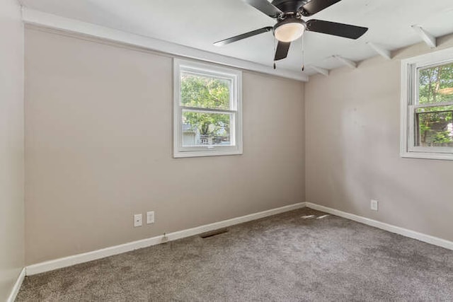 1003 S Pleasantview Dr, Tuscola, IL 61953 - carpeted empty room with baseboards and ceiling fan