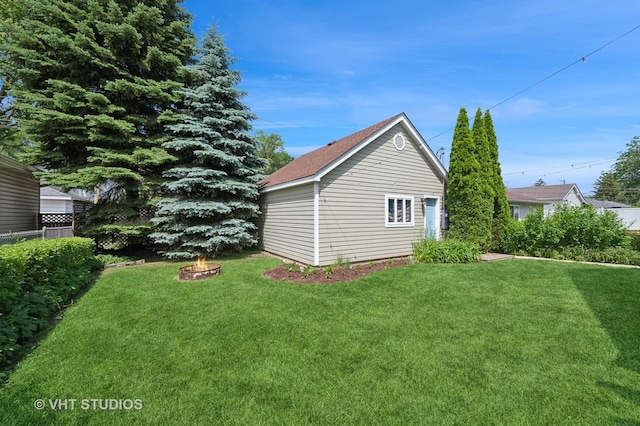 9008 Marmora Ave, Morton Grove, IL 60053 - view of yard featuring an outdoor fire pit