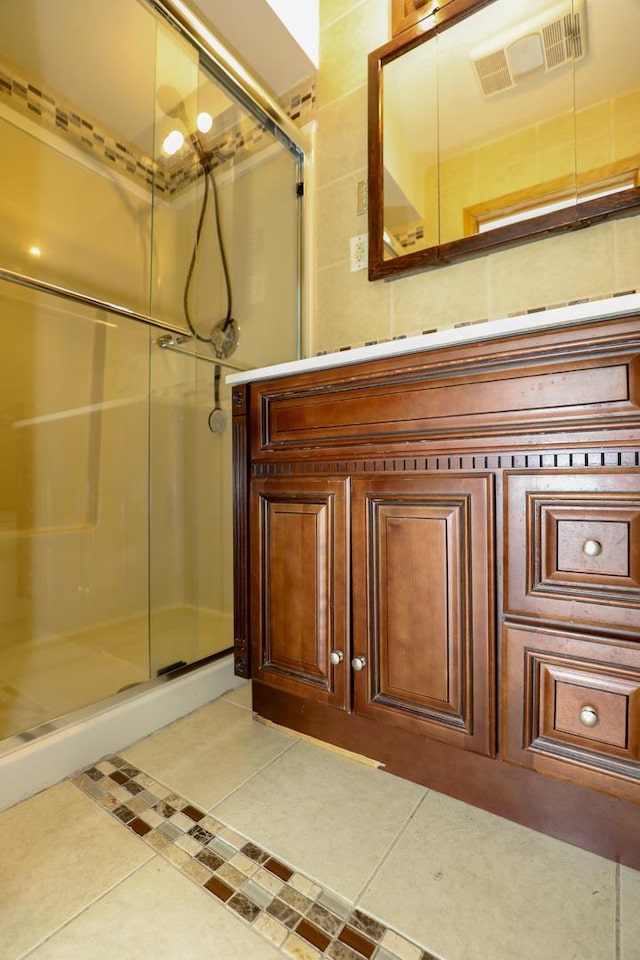 19421 W Hoag Ct, Mundelein, IL 60060 - full bath featuring a stall shower, tile patterned floors, and vanity