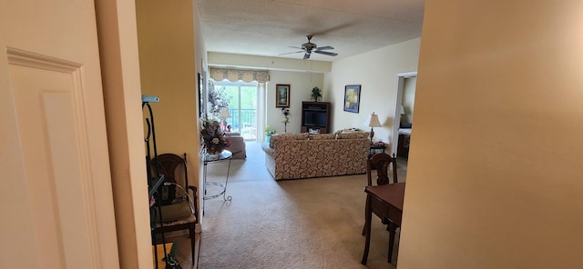 9355 Irving Park Rd Unit 208, Schiller Park, IL 60176 - carpeted living room featuring ceiling fan