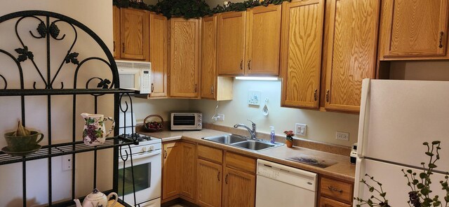 9355 Irving Park Rd Unit 208, Schiller Park, IL 60176 - kitchen with white appliances, a sink, and light countertops