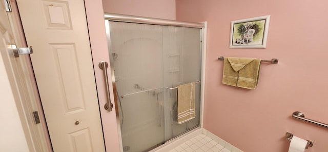9355 Irving Park Rd Unit 208, Schiller Park, IL 60176 - bathroom with a stall shower and tile patterned flooring