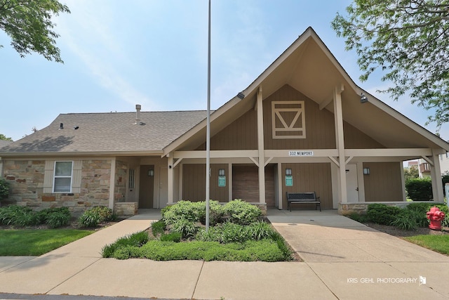 620 Mallard Ct Unit C1, Bartlett, IL 60103 - view of front of house featuring stone siding and roof with shingles