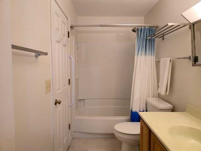 1246 Robin Dr, Carol Stream, IL 60188 - full bath with toilet, vanity, shower / bath combination with curtain, and tile patterned floors