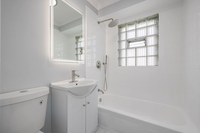 9729 S 81st Ave, Palos Hills, IL 60465 - bathroom featuring vanity, toilet, and bathtub / shower combination