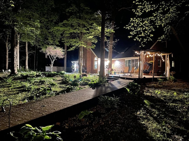 26136 E 2200 N Rd, Lexington, IL 61753 - view of back of house at night