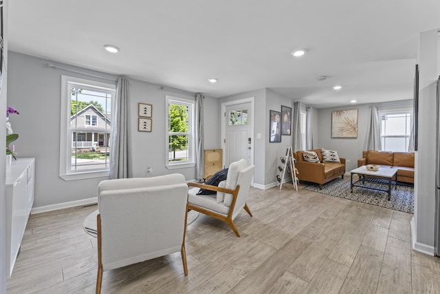 221 N 6th St, Saint Charles, IL 60174 - living area with light wood-type flooring and recessed lighting