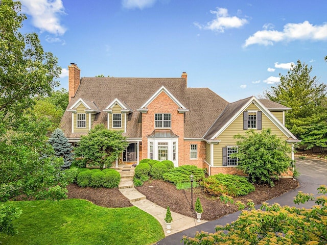 2207 N Elmkirk Pkwy, Mchenry, IL 60051 - view of front of property with a chimney, brick siding, and roof with shingles