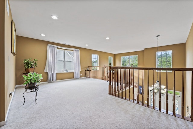 2023 Torino Dr, Elgin, IL 60123 - corridor with carpet flooring, baseboards, and recessed lighting
