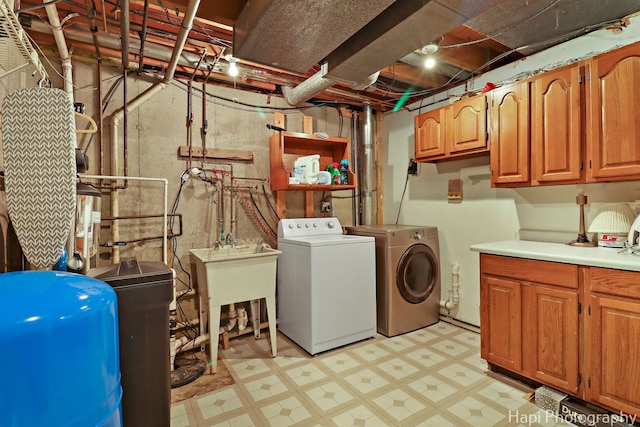 1415 Arabian Spur, Mchenry, IL 60051 - laundry room with cabinet space, separate washer and dryer, and light flooring