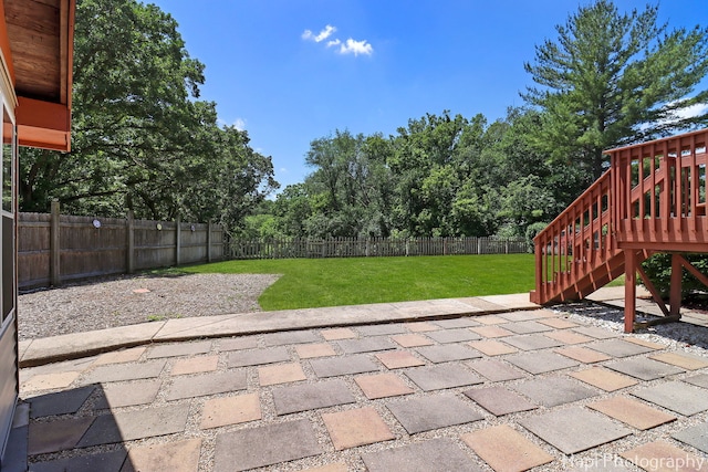 1415 Arabian Spur, Mchenry, IL 60051 - fenced backyard featuring a patio and stairs