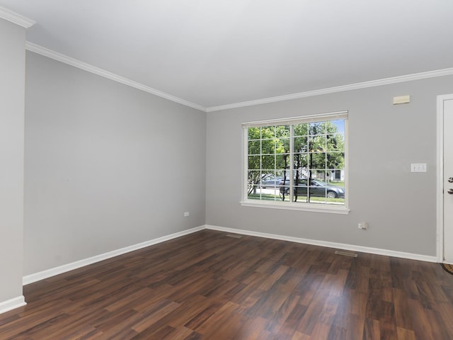 2455 Hillsboro Ln, Montgomery, IL 60538 - spare room with ornamental molding and dark wood finished floors