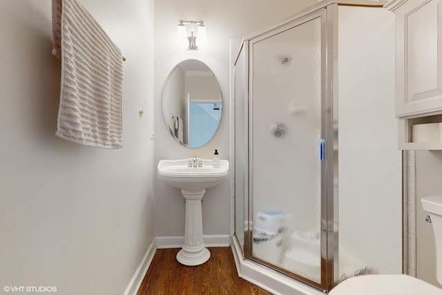 3432 Redwing Dr, Naperville, IL 60564 - full bath featuring a shower stall and wood finished floors