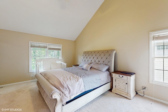3432 Redwing Dr, Naperville, IL 60564 - bedroom with light carpet, multiple windows, and high vaulted ceiling