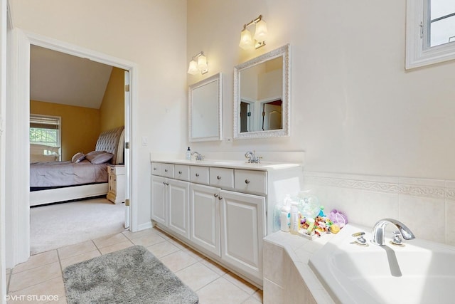 3432 Redwing Dr, Naperville, IL 60564 - ensuite bathroom featuring double vanity, a bath, and tile patterned flooring