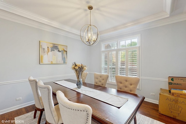 3432 Redwing Dr, Naperville, IL 60564 - dining room featuring a chandelier, crown molding, and wood finished floors