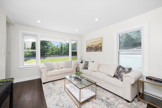 10846 S Sacramento Ave, Chicago, IL 60655 - living room with healthy amount of natural light, wood finished floors, recessed lighting, and baseboards