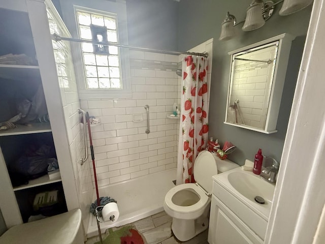 2326 Walnut St, Blue Island, IL 60406 - bathroom featuring toilet, vanity, and a shower stall