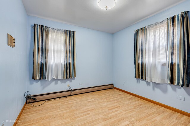 1903 Marshall Pkwy, Waukegan, IL 60085 - empty room with wood finished floors, baseboards, and baseboard heating