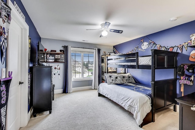 22814 Sara Springs Dr, Frankfort, IL 60423 - carpeted bedroom featuring ceiling fan and baseboards