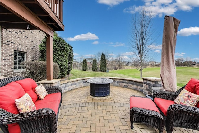 22814 Sara Springs Dr, Frankfort, IL 60423 - view of patio / terrace with an outdoor living space with a fire pit