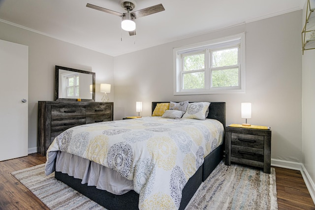 336 Manitowac St, Park Forest, IL 60466 - bedroom featuring wood finished floors, crown molding, and a ceiling fan