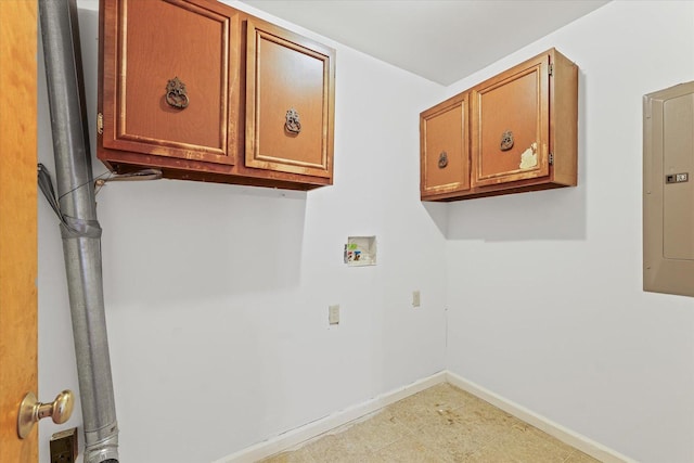 1305 W Beardsley Ave, Urbana, IL 61801 - washroom featuring cabinet space, electric panel, and washer hookup