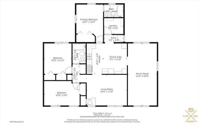 1305 W Beardsley Ave, Urbana, IL 61801 - view of floor plan / room layout