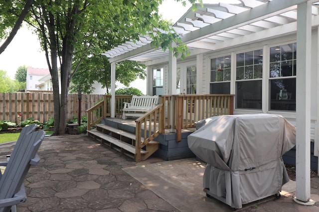2886 E 6th St, Belvidere, IL 61008 - view of patio / terrace featuring a grill and a pergola
