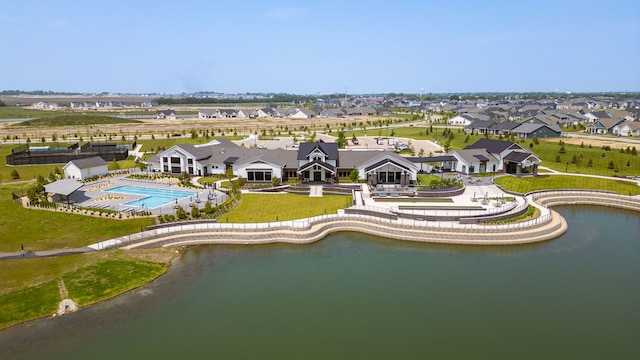 3214 Lincoln Prairie Blvd, Aurora, IL 60503 - aerial perspective of suburban area with a pool area and a nearby body of water