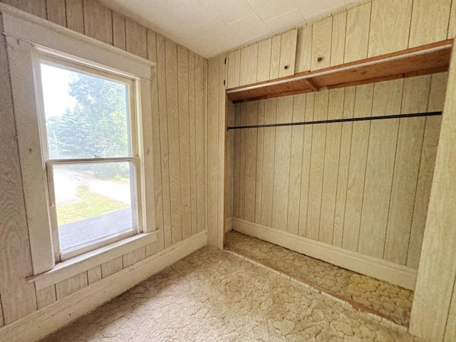 1306 E 4th St, Sterling, IL 61081 - mudroom featuring carpet floors and wood walls